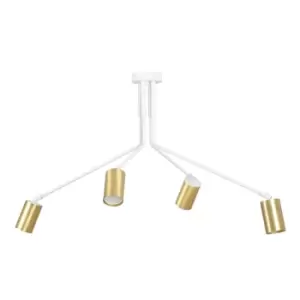 Image of Verno White Multi Arm Semi Flush Ceiling light 4x GU10