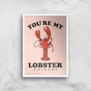 Image of Friends Lobster Giclee Art Print - A4 - White Frame