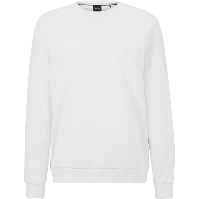 Image of Boss Mens Salbocomfort Crew Sweater White male 2XL