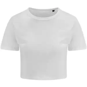 Image of AWDis Just Ts Womens Girlie Tri-Blend Cropped T-Shirt (L) (Solid White)