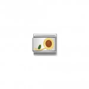 Image of Nomination Composable Classic Nature Enamel Gold Sunflower Stem Link 030214/26