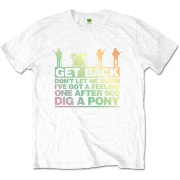 Image of The Beatles - Get Back Gradient Unisex Large T-Shirt - White