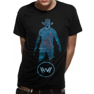 image of Westworld - Blue Man Mens Small T-Shirt - Black