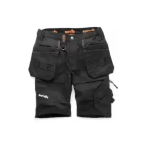 Image of Womens Trade Flex Holster Work Shorts Black - Size 12 - Scruffs