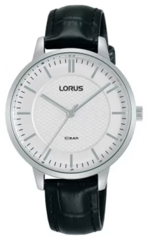 image of Lorus Womens Quartz White Dial Black Leather Strap RG277TX9 Watch