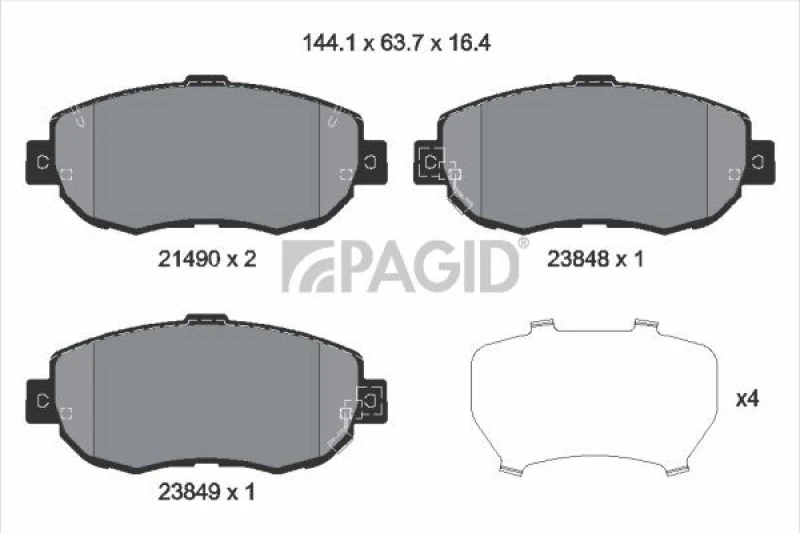 Image of Brake pad set PAGID T1323N