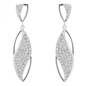 Image of Navette Pave Zirconia Wave Drop Earrings E6217C