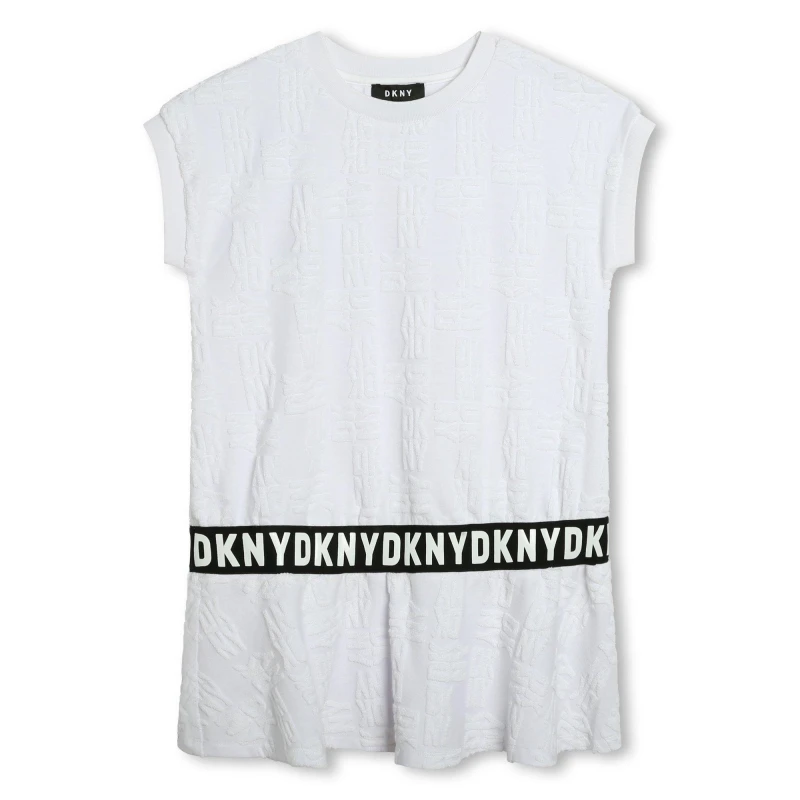 Image of DKNY Kids Logo T-Shirt Dress White 10P female 12Y