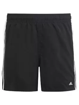 image of Adidas Boys 3 Stripe Swim Short - Black/White