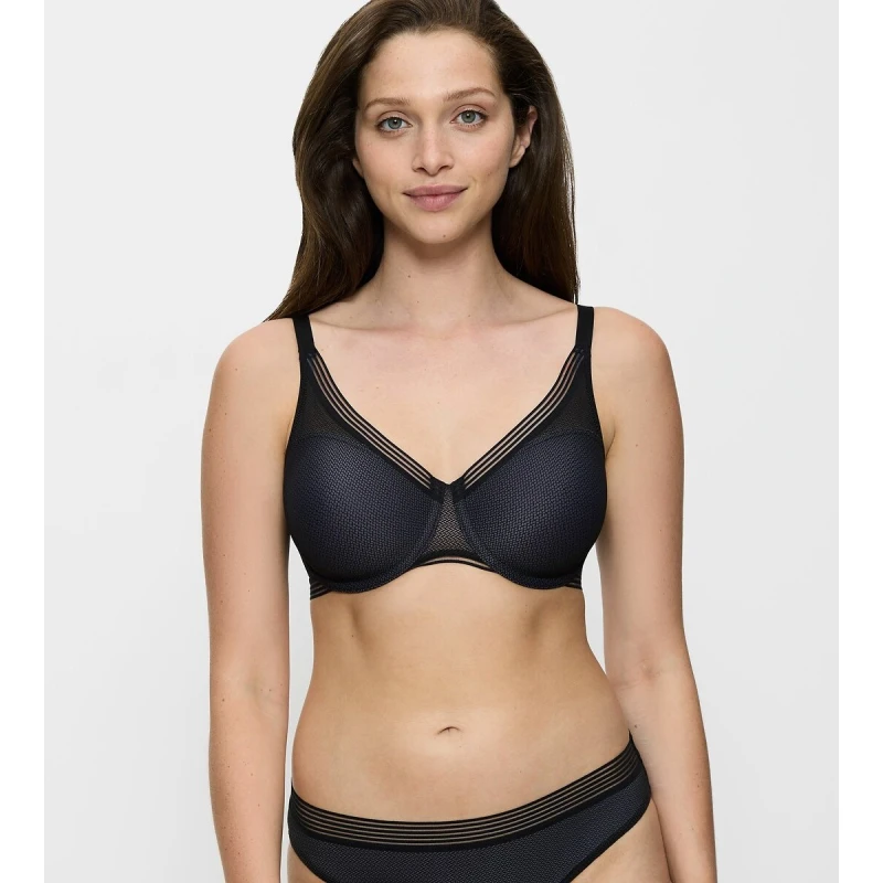 Image of Triumph Infinite Sensation Minimiser Bra Black Polyamide 36C