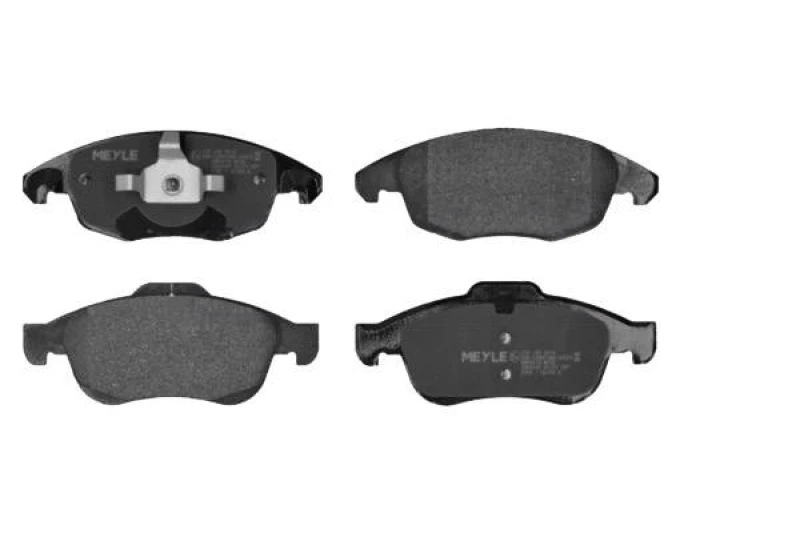 Image of MEYLE 025 245 3818 Brake pad set Front Axle, not prepared for wear warning indicator, Original Quality, with anti-squeak plate Brake Pad Set,disc bra