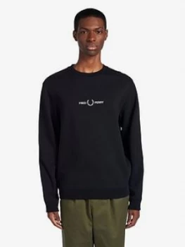Image of Fred Perry Graphic Sweatshirt, Black, Size S, Men