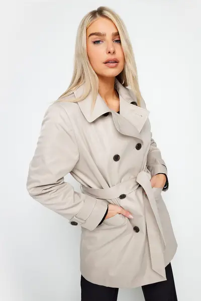 image of M&Co Trench Coat Stone