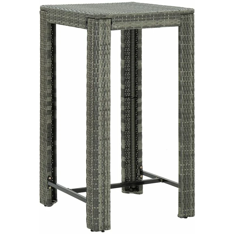Image of VIDAXL Garden Bar Table Grey 60.5x60.5x110.5cm Poly Rattan Vidaxl 8720286003084