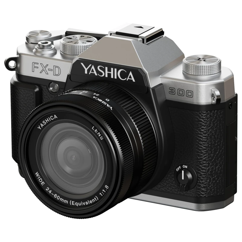 Image of YASHICA FX-D 300 Digital Film Simulation Camera - Silver & Black,Silver/Grey 4582712711130