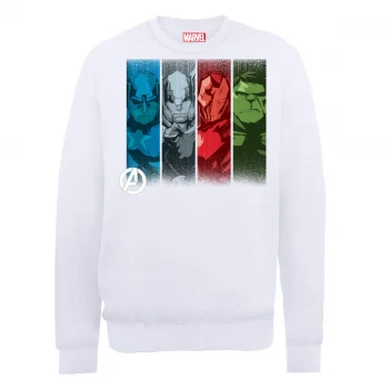 Image of Marvel Avengers Assemble Team Poses Sweatshirt - White - XL