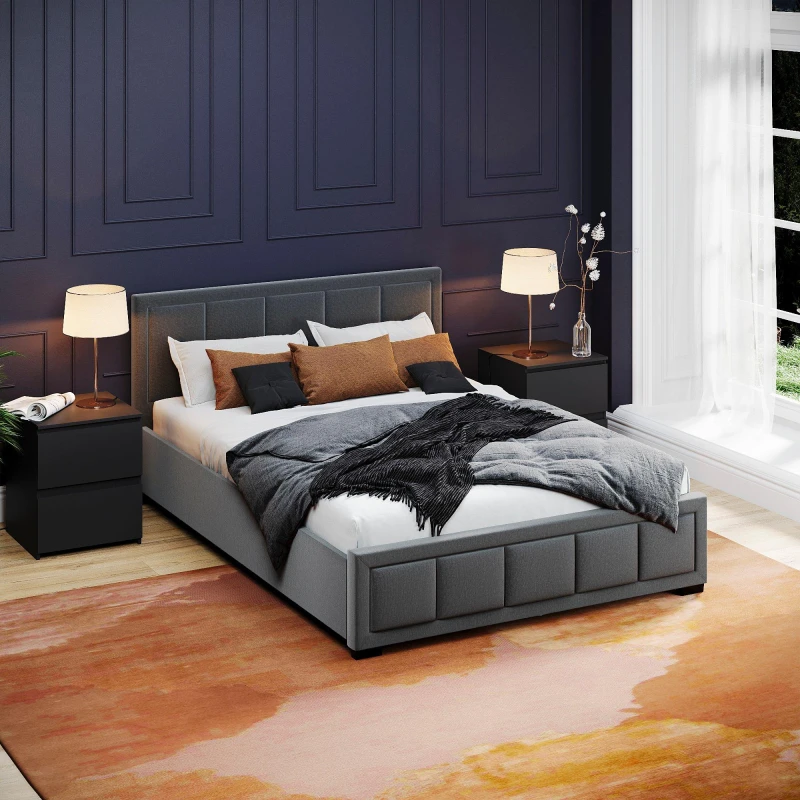 Image of Lassic Vida Designs Vanita Double Fabric Bed UKFR Dark Grey unisex Double