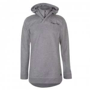 image of Firetrap Interlock Longline OTH Hoody Mens - Charcoal Marl