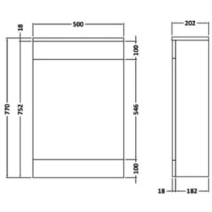 image of Sienna 500mm White Gloss WC Unit Inc. Concealed Cistern