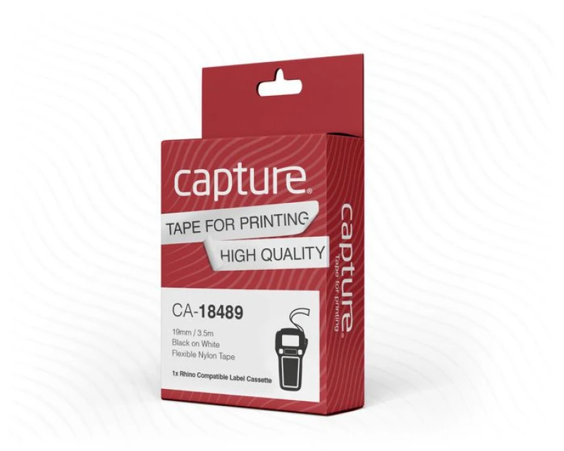 Image of Capture CA-18489 printer label Black. White