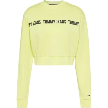 Image of Tommy Jeans Tommy Jeans Crop Tape Crew - LT3 FADED LIME