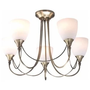 Image of Village At Home Nottingham 5-Light Ceiling Light - Brass
