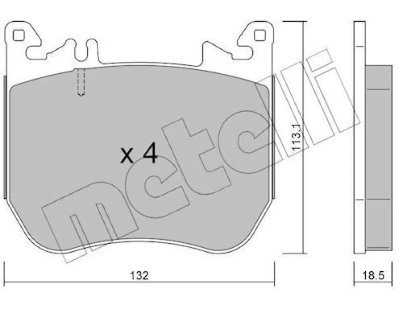 Image of METELLI Brake pad set METELLI 22-1312-0