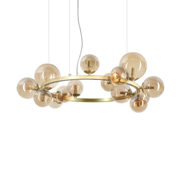 Image of Perlage 14 Light Globe Pendant Ceiling Light Brass