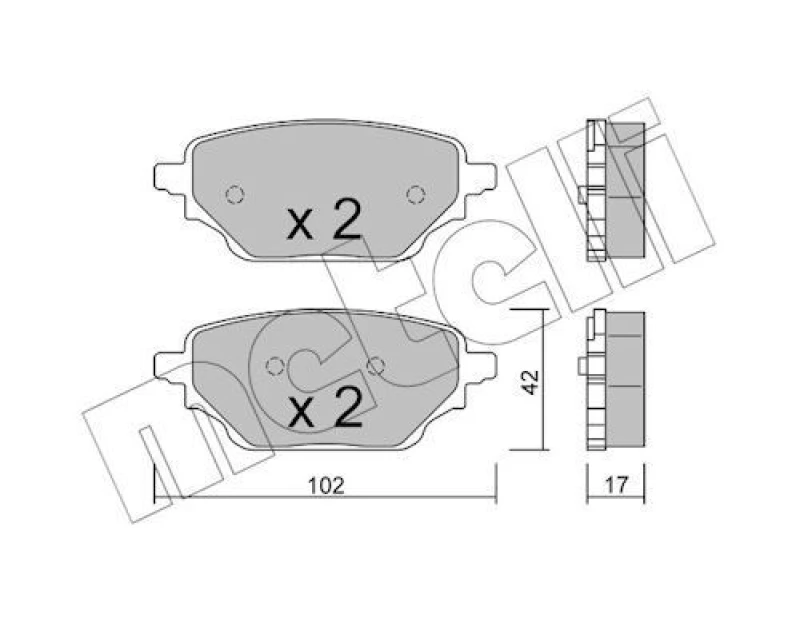Image of METELLI Brake pad set METELLI 22-1352-0