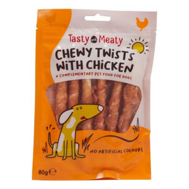 Image of Tasty & Meaty Chewy Twists With Chicken 80G (Pack Of 12)