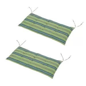 image of Outsunny Striped Bench Cushions - 2 Pack