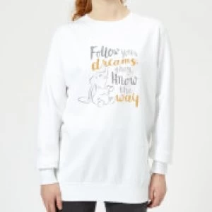 Image of Dumbo Follow Your Dreams Womens Sweatshirt - White - L