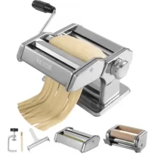 image of VEVOR Pasta Maker Machine, 9 Adjustable Thickness Settings Noodles Maker, Stainless Steel Noodle Rollers and Cutter, Manual Hand Press, Pasta Making K