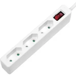 Image of LogiLink LPS230 Power strip (+ switch) 3x White CEE 7/17 PG plug