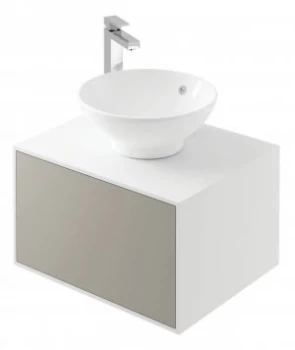 Image of Wickes Eli White Matt and Stone Grey Wall Hung Wall Unit - 600 mm