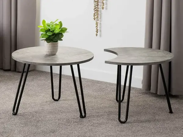 Image of Seconique Athens Concrete Effect Duo Coffee Table Set