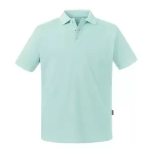 image of Russell Mens Pure Organic Polo (3XL) (Aqua)