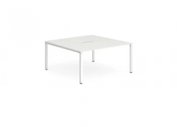 Image of Trexus Bench Desk 2 Person Back to Back Configuration White Leg