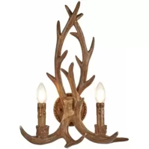 image of Stag wall lamp, resin, 2 bulbs