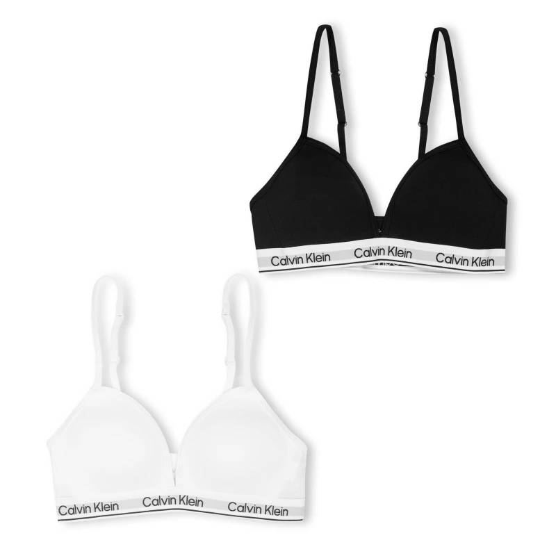 Image of Calvin Klein Kids Non Wired Triangle Bralette Black 0SA female 8-10Y