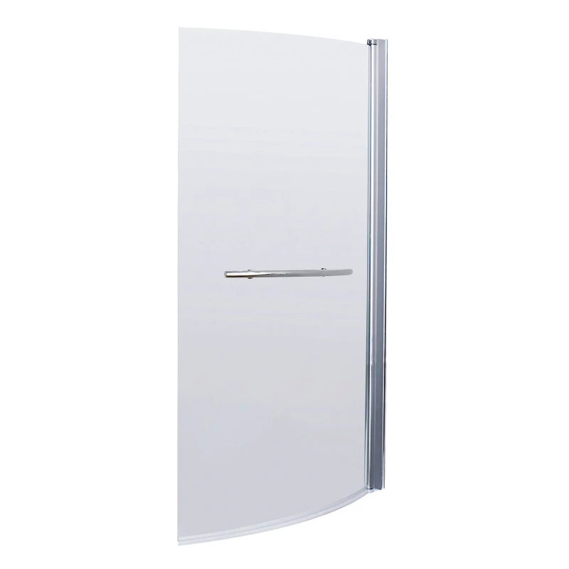 Image of Balterley Curved 6mm Safety Glass Reversible B Bath Screen with Towel Rail Silver