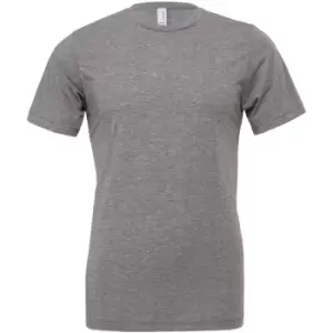 image of Canvas Mens Triblend Crew Neck Plain Short Sleeve T-Shirt (S) (Grey Triblend)