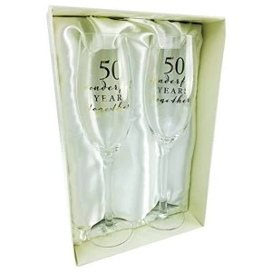 image of Amore By Juliana Champagne Flute Set - 50th Anniversary