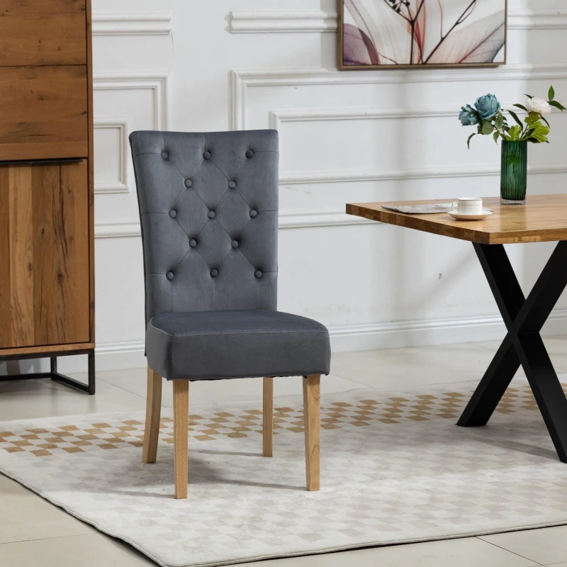 Image of Artemis Home Pienza Velvet Dining Chairs - Set of 2 in Grey Grey Unisex