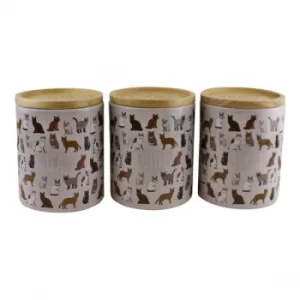 Image of Ceramic Cat Design Tea,Coffee & Sugar Canisters