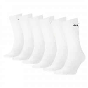 PUMA Unisex Sport Crew 6P Ecom Socks, White, size 9-11, Clothing