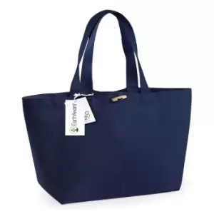 image of Westford Mill Organic Marina Tote Shopping Bag (20L) (Pack of 2) (One Size) (French Navy)