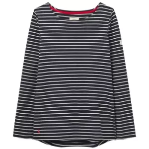 Image of Joules Womens Harbour Long Sleeve Jersey Top AW22 Navy Cream Stripe 10