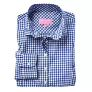 Image of Brook Taverner Womens/Ladies Kansas Gingham Long Sleeve Shirt (14 UK) (Blue)