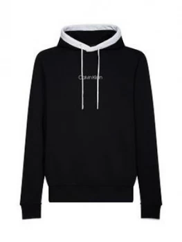 Image of Calvin Klein Jeans Small Logo Tipped Hoodie - Black